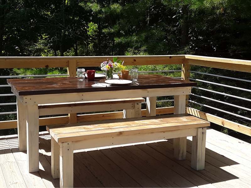 Breakfast set on the Guest Apartment deck